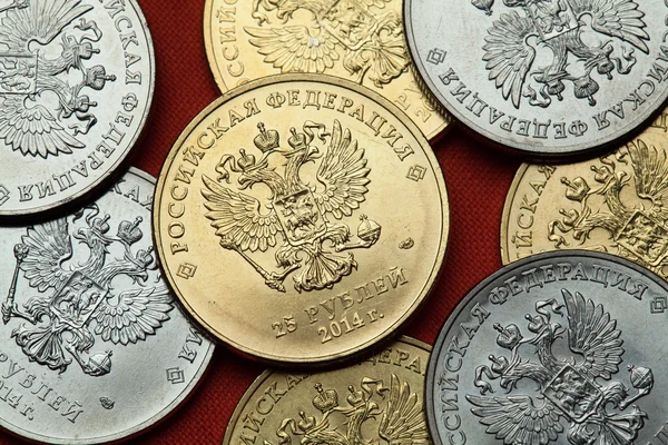 Rusya'nın paralar. Rus çift başlı kartal — Stok fotoğraf