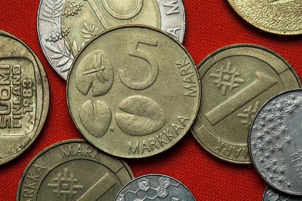 Diferentes monedas de Finlandia — Foto de Stock