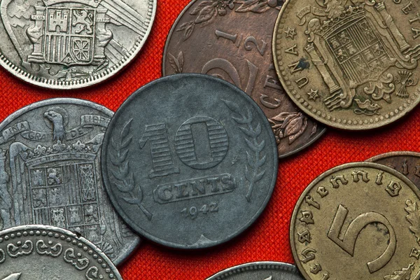 Moedas diferentes dos Países Baixos — Fotografia de Stock