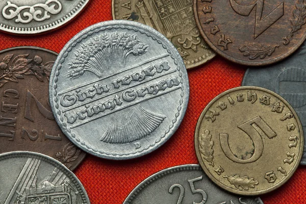 A Weimari Köztársaság érmék — Stock Fotó