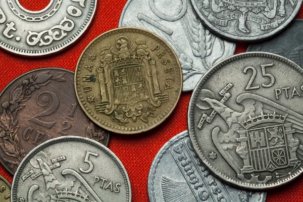 Monety z Hiszpanii pod Franco — Zdjęcie stockowe