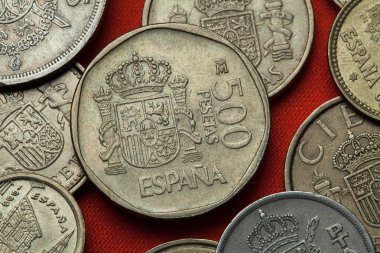 İspanya sikkeleri ulusal amblemi ile