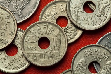 Coins of Spain. Segovia, Castile and Leon clipart