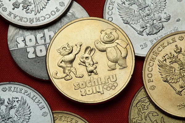 Monete della Russia. Olimpiadi invernali di Sochi — Foto Stock