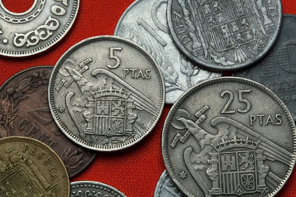 Pièces de monnaie de l'Espagne sous Franco — Photo