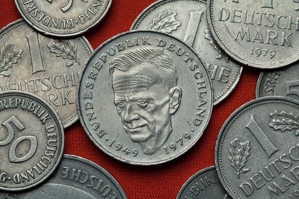 Primeros planos de las monedas de Alemania —  Fotos de Stock
