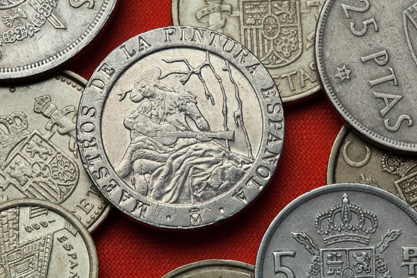 Coins of Spain. Spanish painter Ramon Bayeu. — Stock Photo, Image