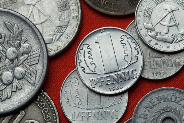 Pièces de monnaie de la République démocratique allemande — Photo