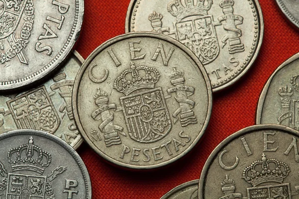 Monedas de España. emblema nacional español — Foto de Stock