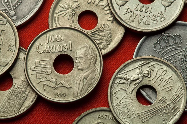 Historische Münzen aus Spanien — Stockfoto