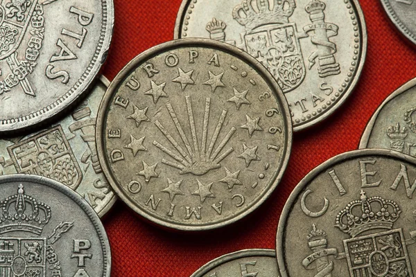 Vintage Coins of Spain — Stock Photo, Image