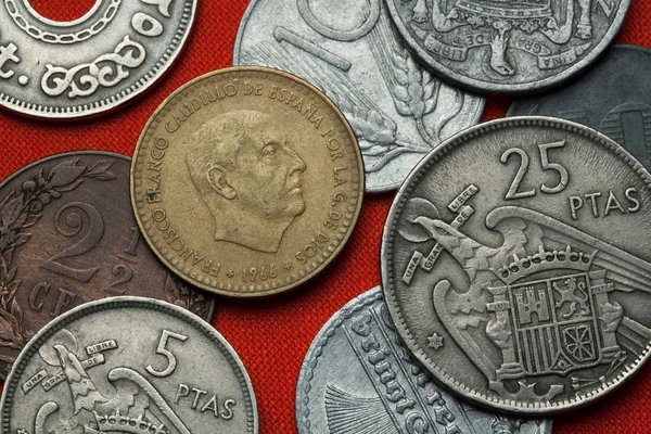 Vintage munten van Spanje — Stockfoto