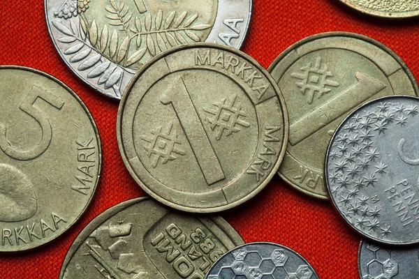 Vintage monety z Finlandii — Zdjęcie stockowe