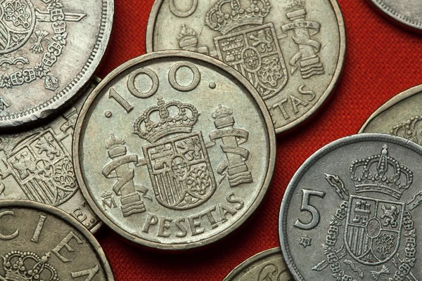 Винтажные монеты Испании — стоковое фото