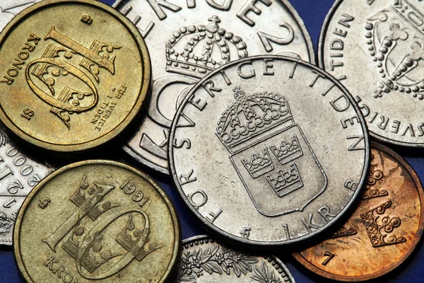 Монети Швеції — стокове фото