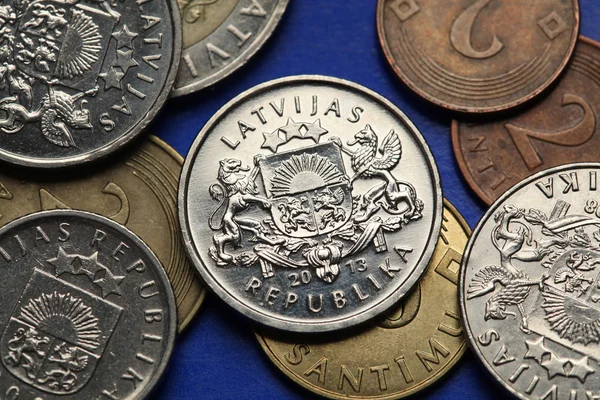 Monedas de Letonia — Foto de Stock