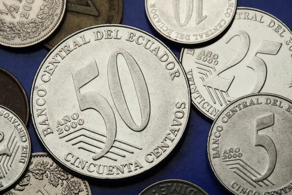 Coins of Ecuador — Stock Photo, Image