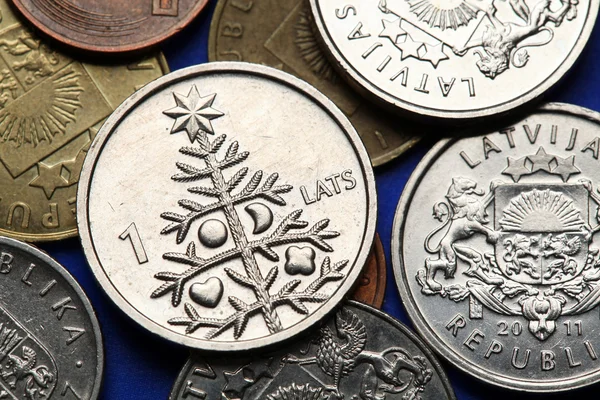 Monety z Łotwy — Zdjęcie stockowe