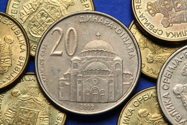 Münzen Serbiens — Stockfoto