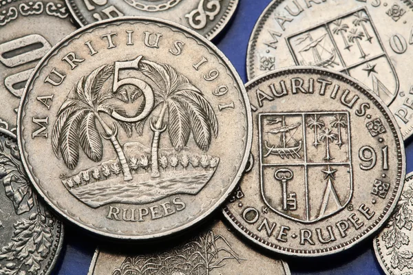 Coins of Mauritius — Stock Photo, Image