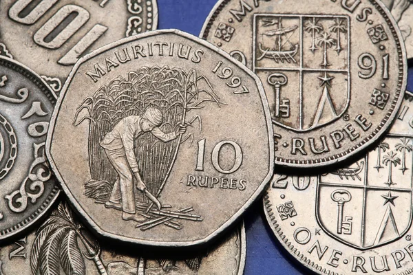 Moedas da Maurícia — Fotografia de Stock