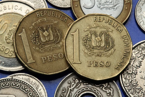 도미니카 공화국의 동전монети Домініканська Республіка — стокове фото