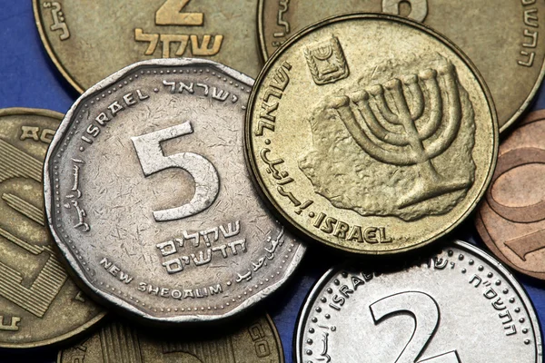 Монети Ізраїлю — стокове фото