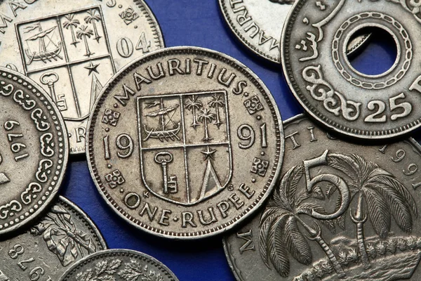 Coins of Mauritius — Stock Photo, Image