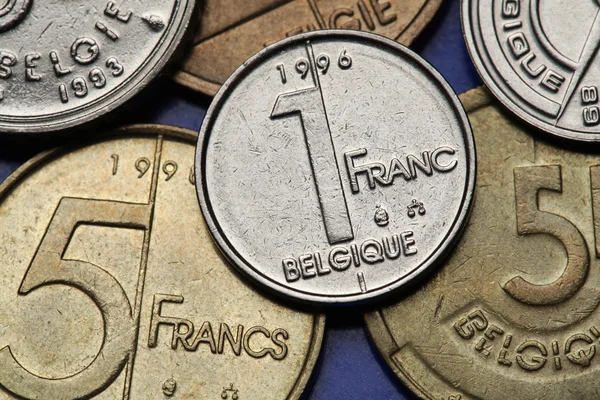 Monedas de Bélgica — Foto de Stock