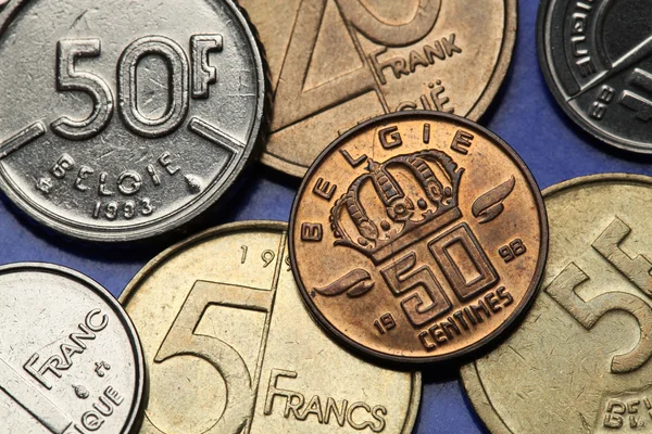 Monedas de Bélgica — Foto de Stock