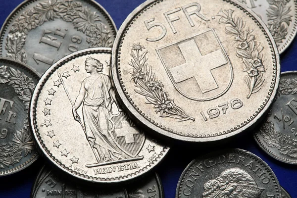 Coins of Switzerland — Stock Photo, Image