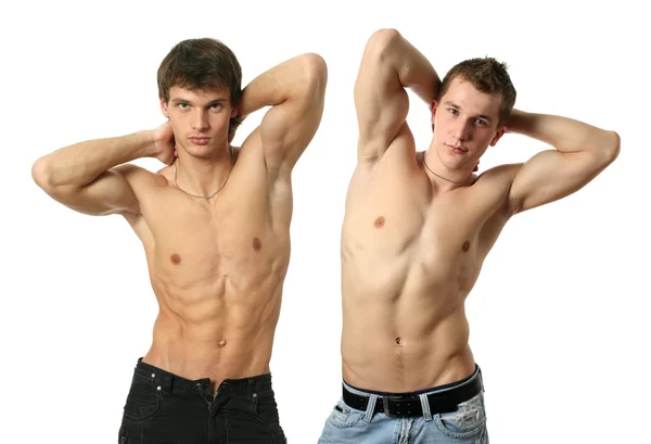 Dois jovens homens musculosos — Fotografia de Stock