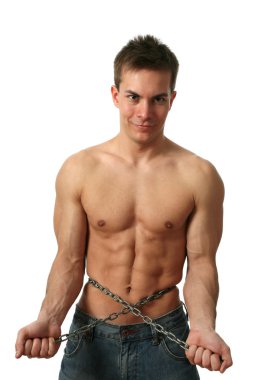 Muscular Man with a Chain clipart