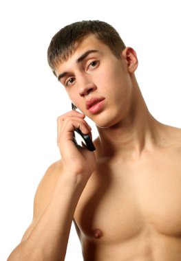 kaslı adam cep telefonundan arıyor