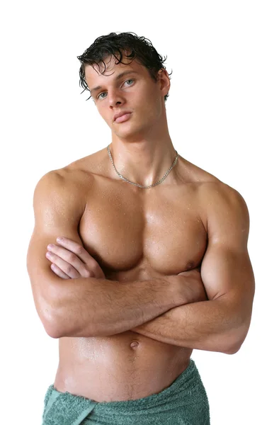 Wet Muscular Man — Stock Photo, Image