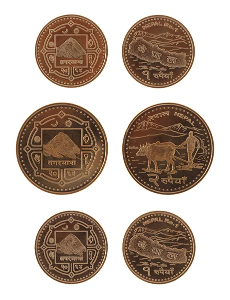 Moedas nepalesas — Fotografia de Stock