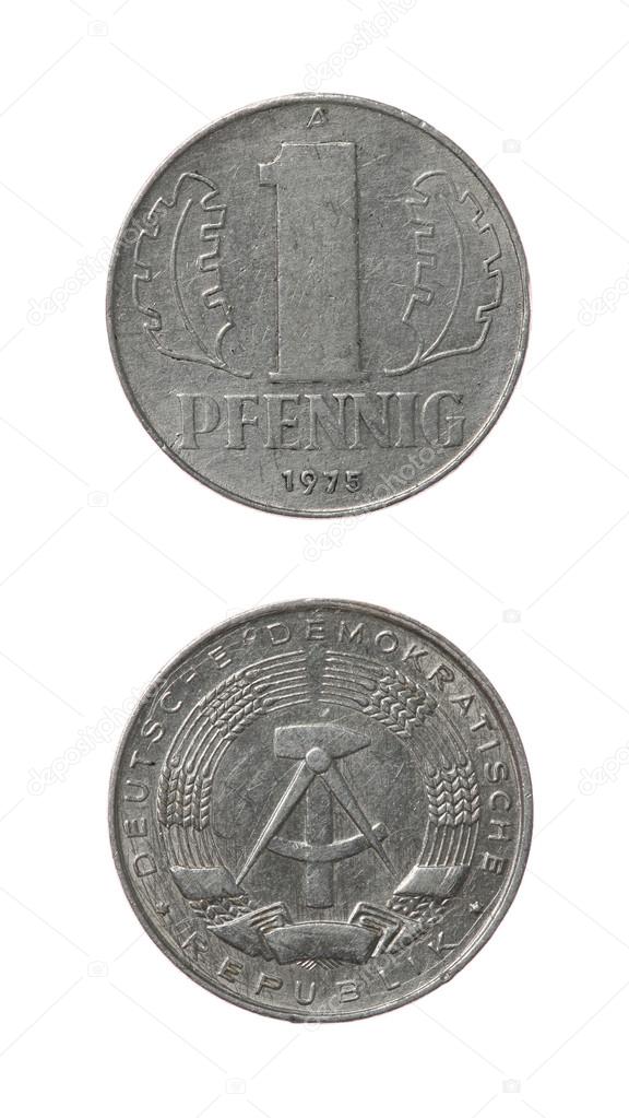 One GDR pfennig coin