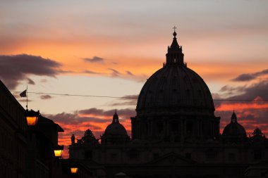 Sunset over the dome clipart