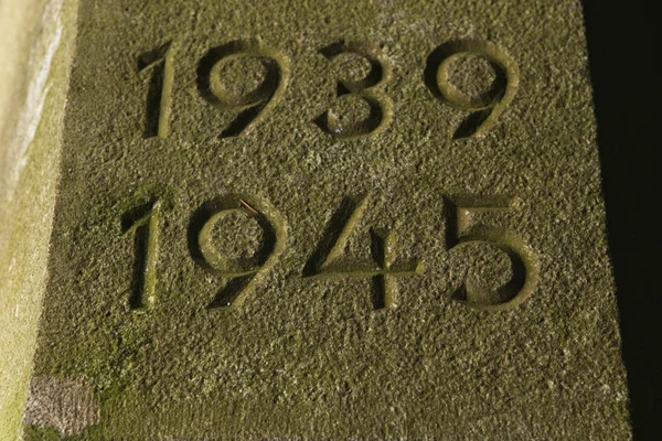 Years of World War II carved in the stone — Stock Photo, Image