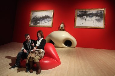Salvador Dali exhibition in the Pompidou Centre, Paris. clipart