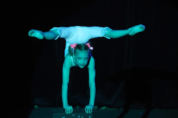 Young equilibrist with Russian Circus — Stock Photo, Image