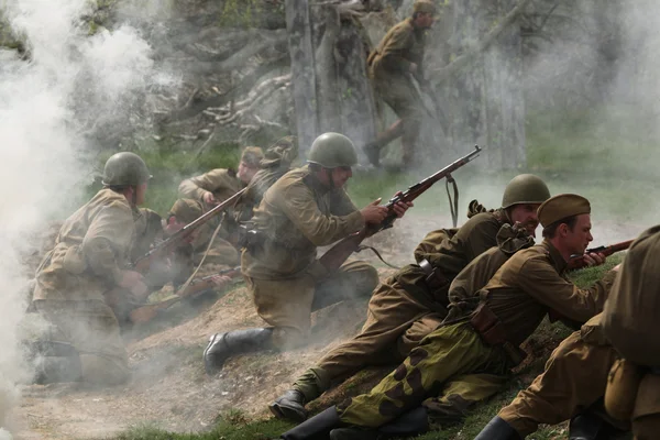 Reencenação da Batalha da Segunda Guerra Mundial, Orechov — Fotografia de Stock