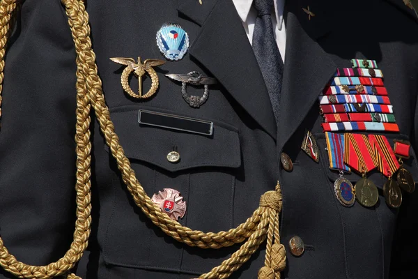 Decorazione militare ceca su uniforme — Foto Stock