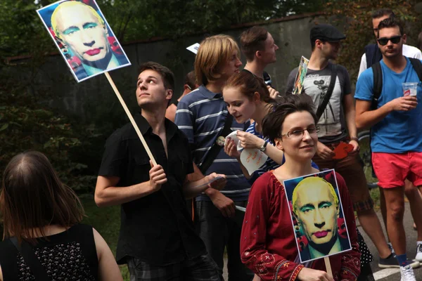 Чеська гомосексуальні активісти протестують — стокове фото