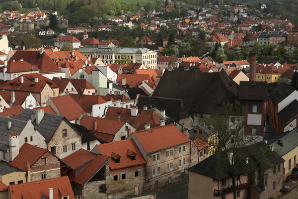 Techos de azulejos en Cesky Krumlov — Foto de Stock