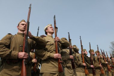 Re-enactment of WWII Battle at Orechov clipart