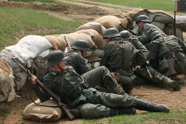 Re-enactment van tweede Wereldoorlog slag bij Orechov — Stockfoto