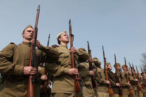 Реконструкция сражения при Орехове во время Второй мировой войны — стоковое фото