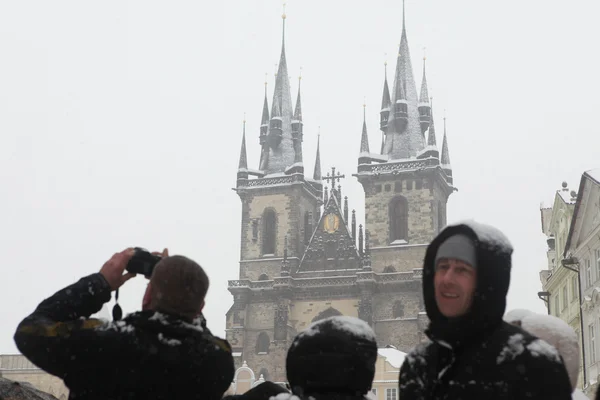 Heavy snowfall in Prague — Stock Photo, Image