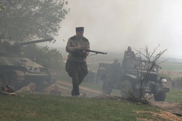 Re-enactment of    Battle at Orechov — Stock Photo, Image